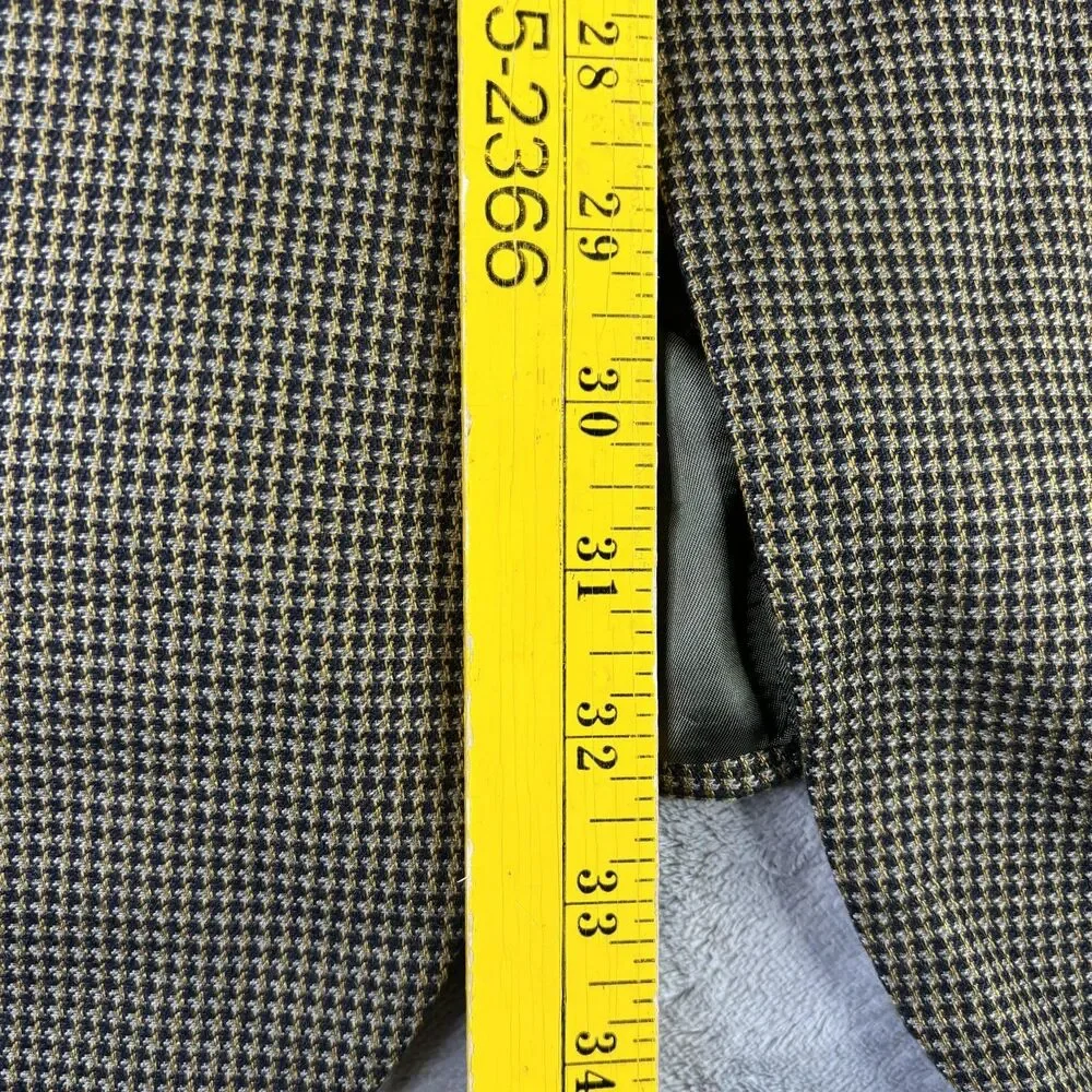 Joseph‎ Abboud Blazer Mens 46 Long 100% Silk Houndstooth 3-Button Sport Coat
